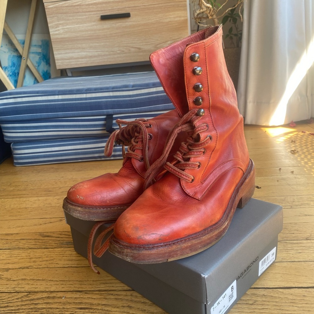 Free People Red Santa Fe Leather Boots
